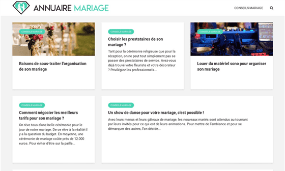 annuaire du mariage